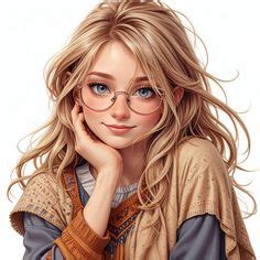 girl with brown hair and glasses|Girl Brown Hair Glasses vectors